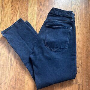 AGOLDE Riley Straight Crop Jeans in Satellite Dark Blue Wash